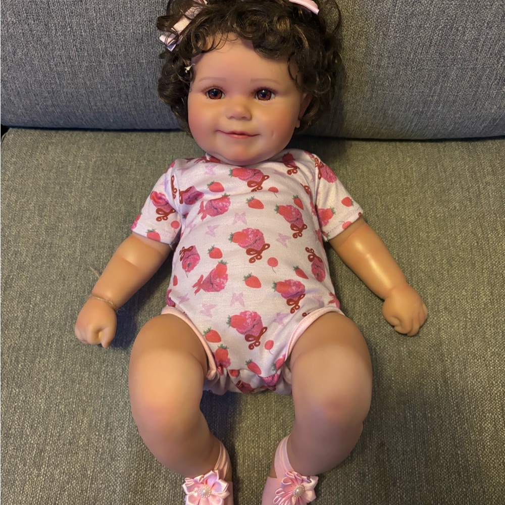 Pink Floral Baby Doll in Pink Outfit